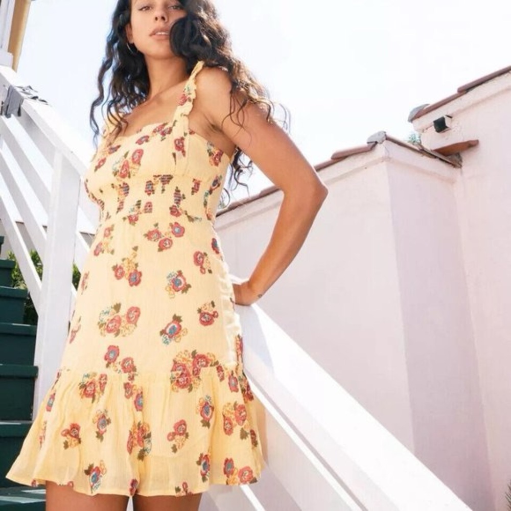Urban Outfitters Pink and Red Mini Sundress